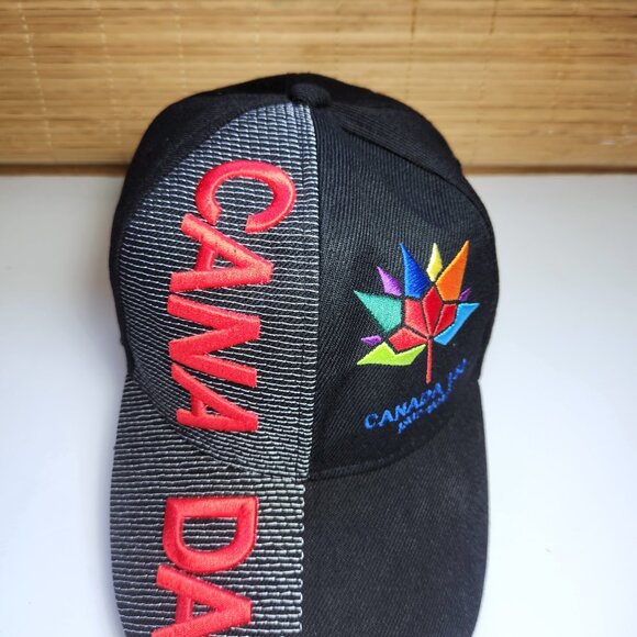 Canada 150 Baseball Cap Hat 1867-2017 Black Red Hook and Loop Adjustable - Picture 2 of 7